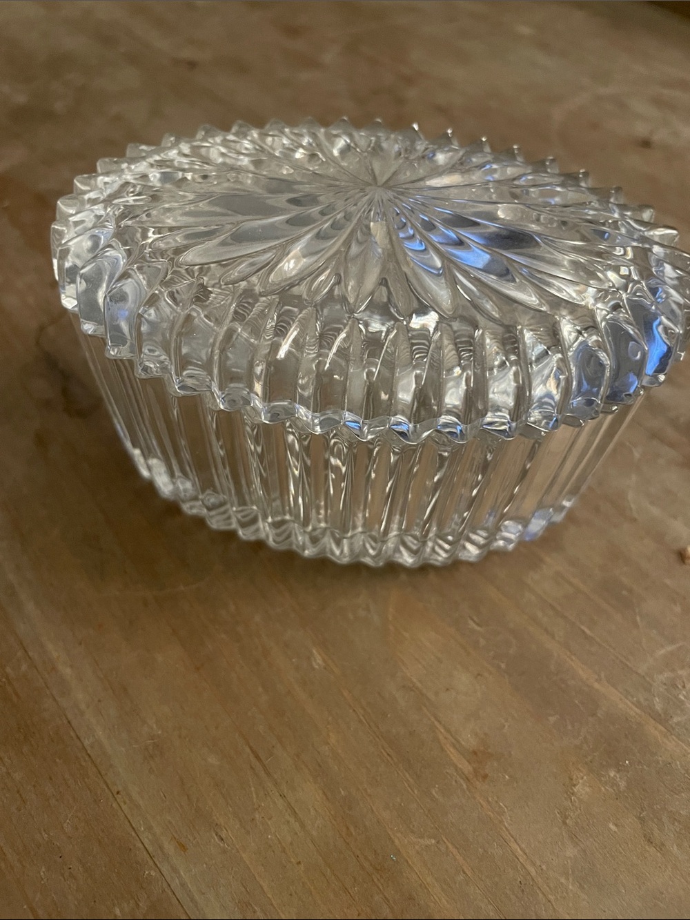 Clear Glass Decorative Trinket Box with Lid